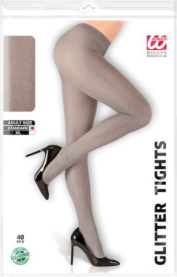 Silberne Strumpfhose Accessoire 40 Den