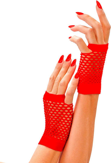 Accessories Short Cut Finger Gloves Red