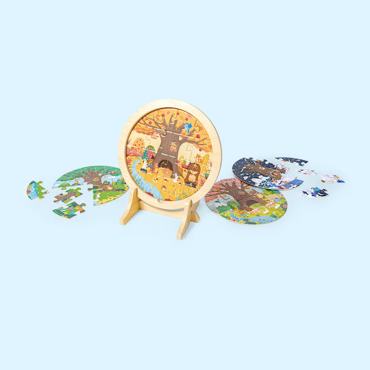 Puzzle educațional din lemn Hape Anotimpuri
