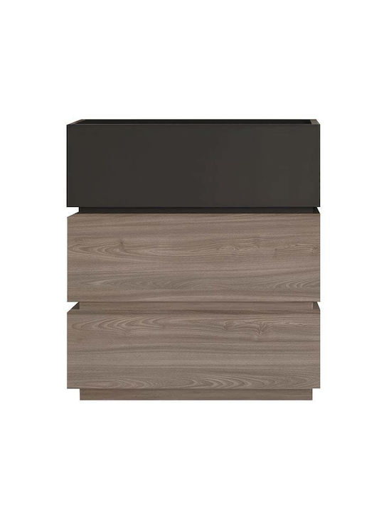 Vanity Wooden Chest of Drawers Sonoma Oak & Grey 60x40x66cm