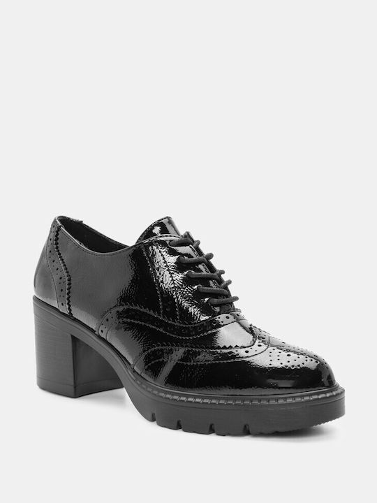 Luigi Women's Synthetic Leather Oxford Shoes Black