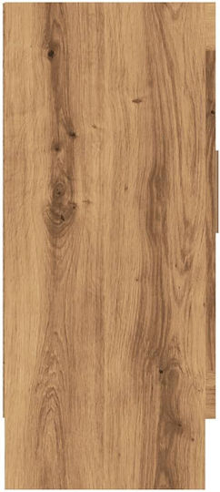 Мебели за съхранение от дърво & стъкло Кафяв дъб 120x30.5x70см