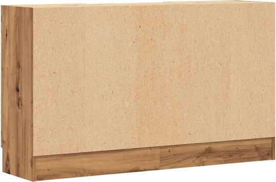 Мебели за съхранение от дърво & стъкло Кафяв дъб 120x30.5x70см