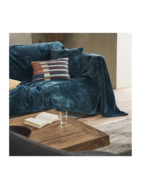 Gofis Home Julien Armchair Throw Jacquard 190x190cm 114/01 Marine Blue