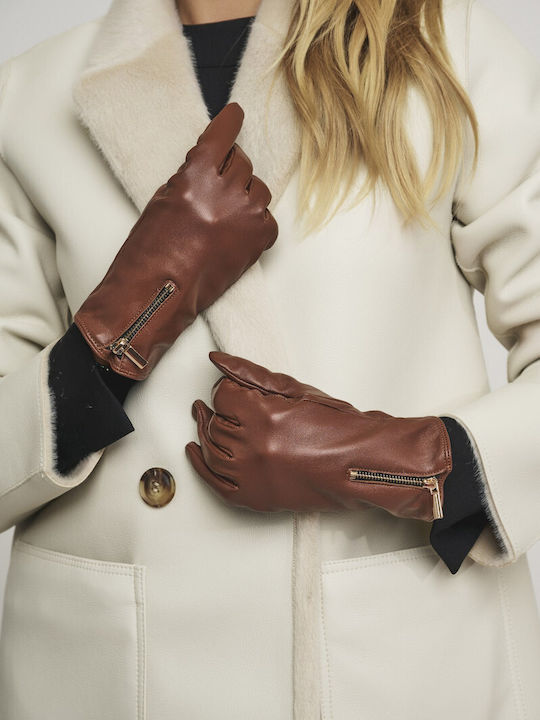 Rino&Pelle Women's Leather Gloves Brown