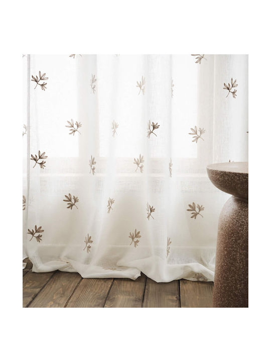 Gofis Home Κουρτίνα με Τρουκς Nairna Λευκή 140x280εκ.