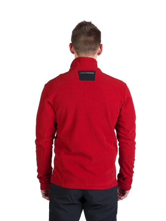 Northfinder Men's Fleece Cardigan Dark Red