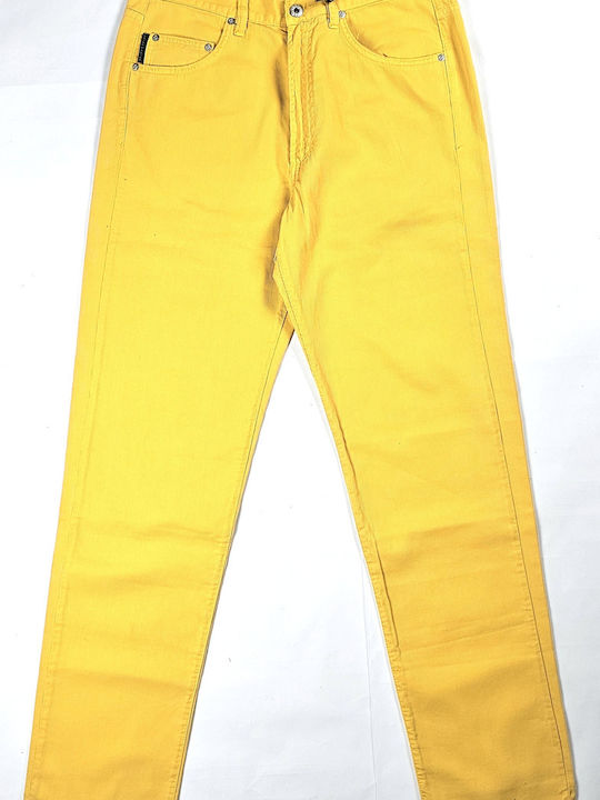 Uomo Men's Jeans Pants Yellow