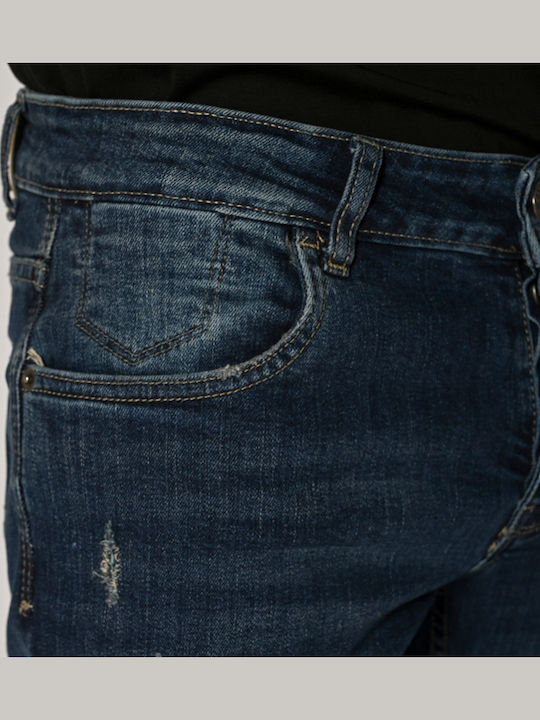 Pantalon De Blugi Pentru Bărbați Elastic Slim Fit Albastru