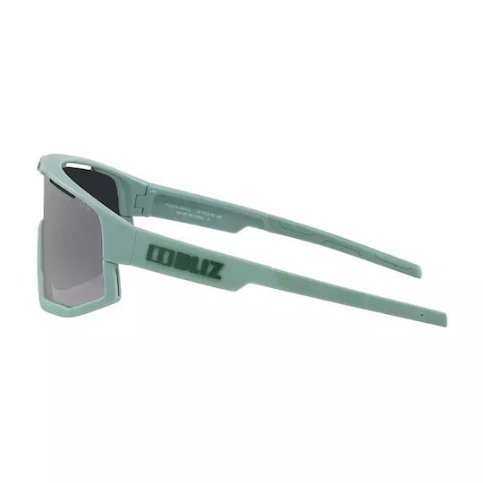 Bliz Cycling Glasses Fusion with Green Frame & Dark / Mirror Lenses