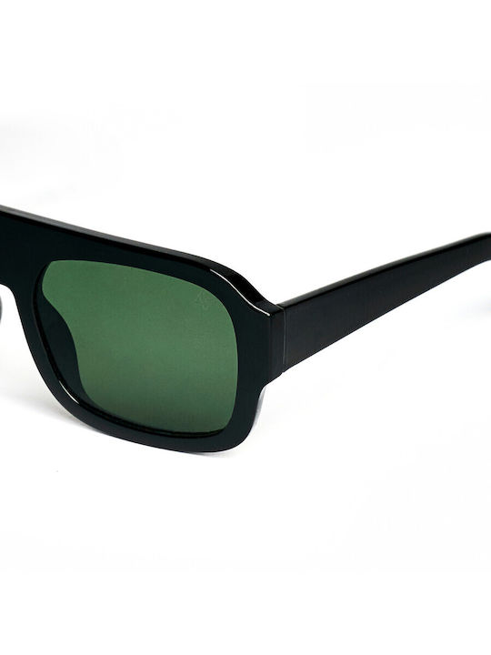 AV Sunglasses Mila Unisex Γυαλιά Ηλίου με Μαύρο Κοκκάλινο Σκελετό και Πράσινο Φακό