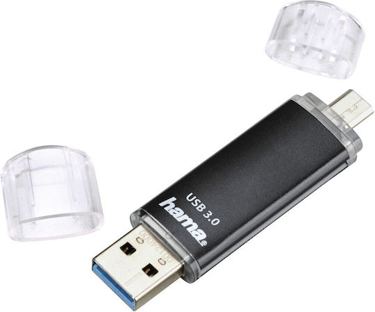 HAMA Laeta 64GB USB 3.0 Stick Black