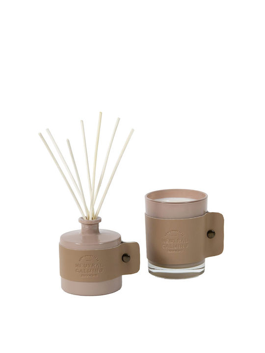 Room Fragrance Stick Set 70ml & Scented Candle 130g Powdery Musk Nima Home Fragrance Stick 70ml + Scented Candle 130g