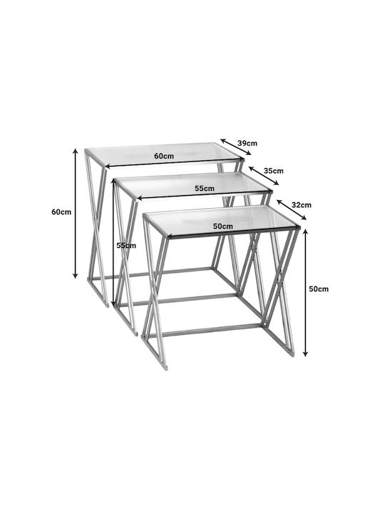 Rectangular Side Table Pitche Glass Gold L62xW40xH63cm.