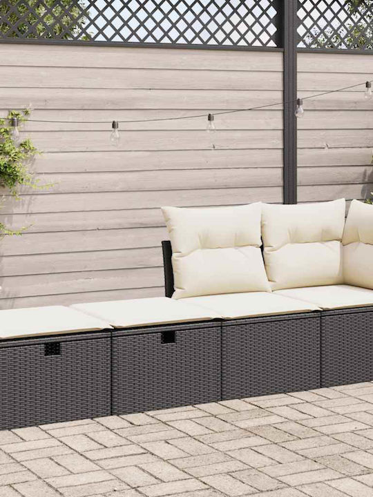 Set Outdoor Living Room with Cushions Black 2pcs