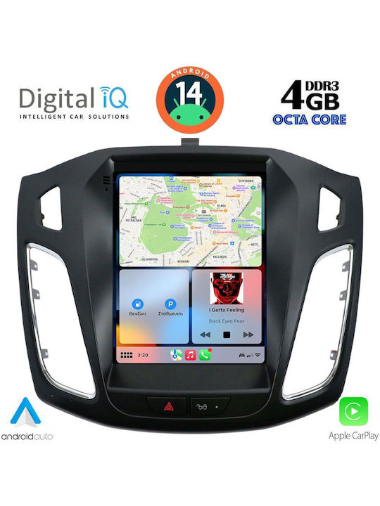 Digital IQ Car Audio System for Ford Focus 2011-2017 (Bluetooth/USB/WiFi/GPS/Apple-Carplay/Android-Auto) with Touch Screen 9.7"