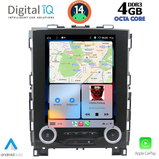 Digital IQ Auto-Audiosystem für Renault Koleos / Megane 2016 (Bluetooth/USB/WiFi/GPS/Apple-Carplay/Android-Auto) mit Touchscreen 9.7"