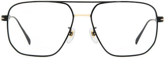 David Beckham Metal Eyeglass Frame Black DB 7124 2M2