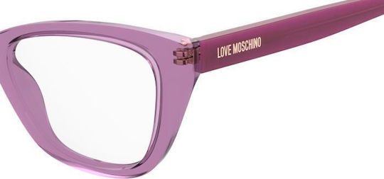 Moschino Plastic Eyeglass Frame Butterfly Purple MOL636 MU1