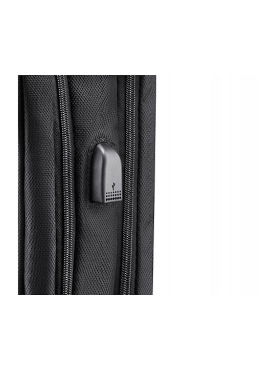 Zagatto Shoulder Handheld Laptop Bag 17.3 Inches with USB Port in Black Color ZG133