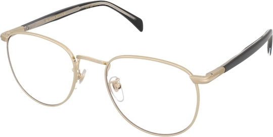 David Beckham Metal Eyeglass Frame with Clip On Gold DB 1144/CS RHL/Z7