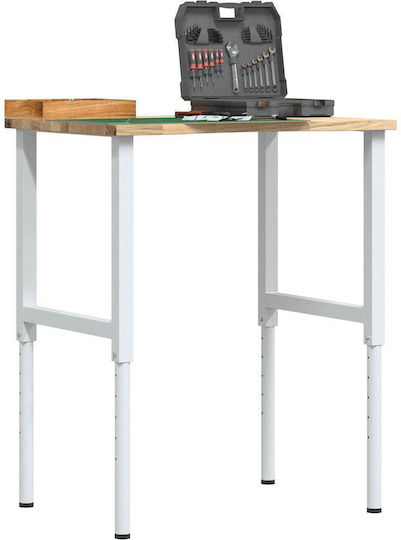 Vidaxl Banc de lucru 80x60x71.5-98 cm Lemn de stejar masiv Maro