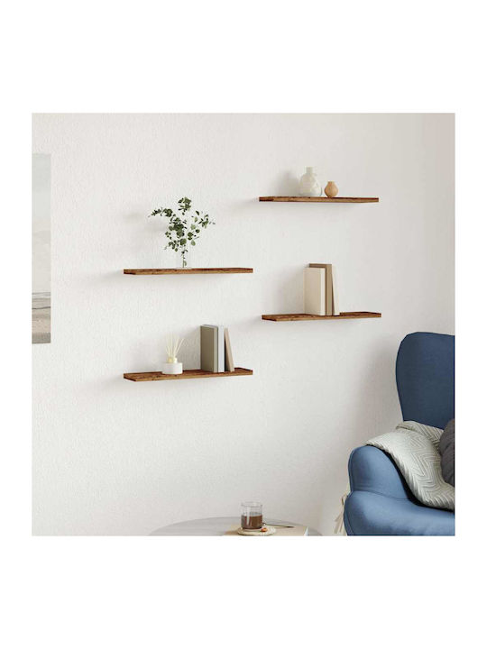 Shelves Wall Coffee 4pcs 40x20x1.5cm