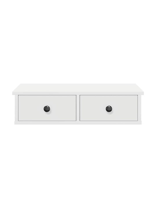 Wall Living Room Cabinet Made of Particle Board White 60x28x15cm