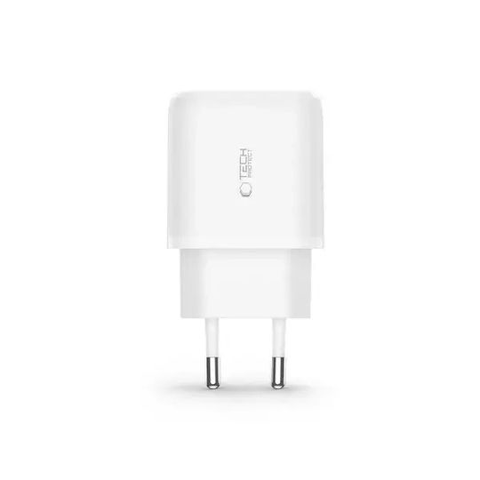 Tech-Protect Φορτιστής Χωρίς Καλώδιο με Θύρα USB-A και Θύρα USB-C 20W Power Delivery / Quick Charge 3.0 Λευκός (C20W)