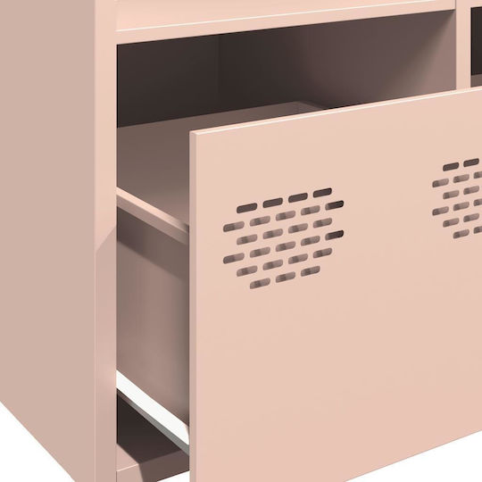 Bufet din Metal cu Sertare Roz 68x39x103.5cm
