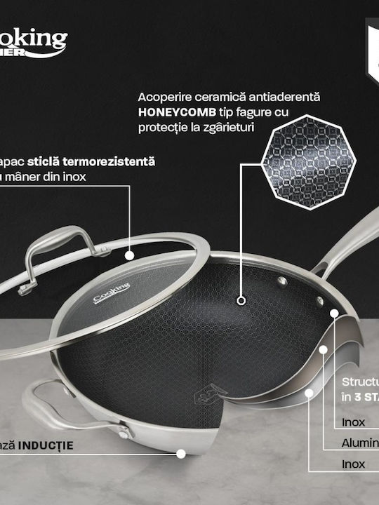 Ανοξειδωτο Ταψι Γουκ+καλυμμα 30x8,5cm Τιτανιο3