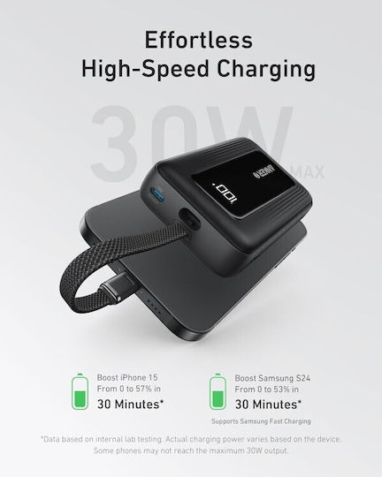 Anker Zolo Power Bank 20000mAh 30W με Θύρα USB-C Μαύρο