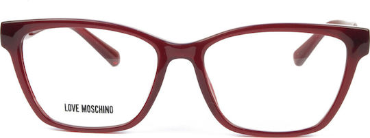 Moschino Plastic Eyeglass Frame Butterfly Burgundy MOL629TN 8CQ