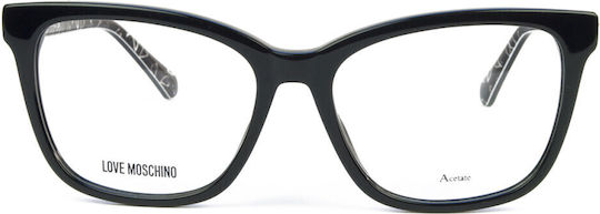 Moschino Love Plastic Eyeglass Frame Butterfly Black MOL638 INA