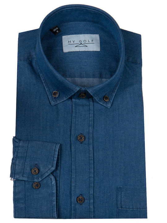 Langärmlig Jeans Hemd Blue