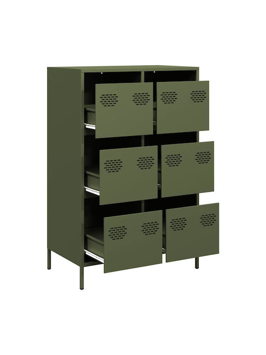 Office Storage Metal Drawer Green olive oil L68xW39xH101.5cm