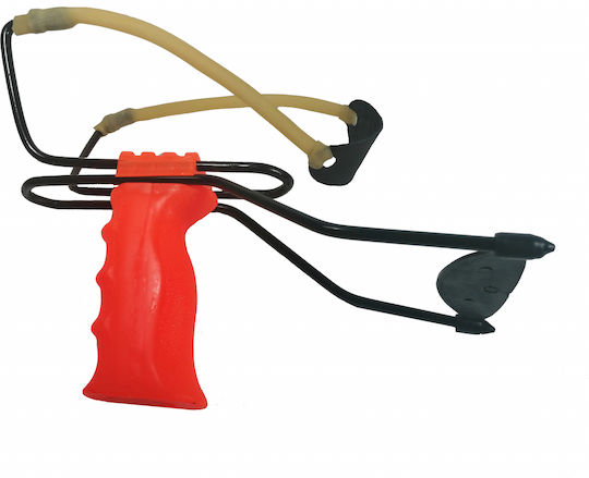 Set Profesional Praștie 100 Bile Metalice Sling Master Plastic 20 Cm Portocaliu