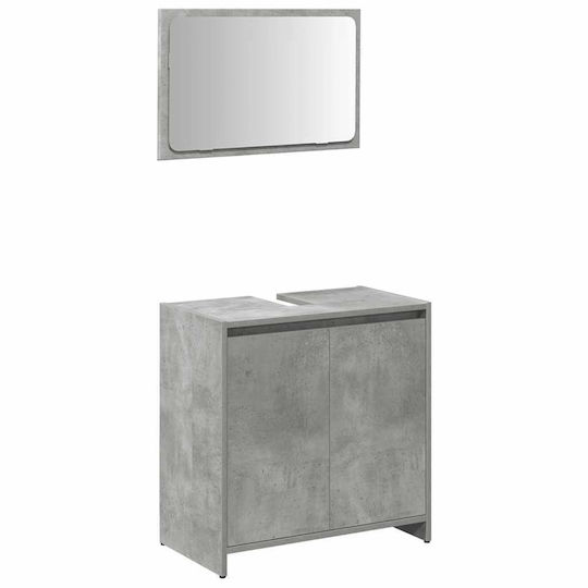 vidaXL Πάγκος με Νιπτήρα Μ60xΒ60xΥ33cm Γκρι Σκυροδέματος