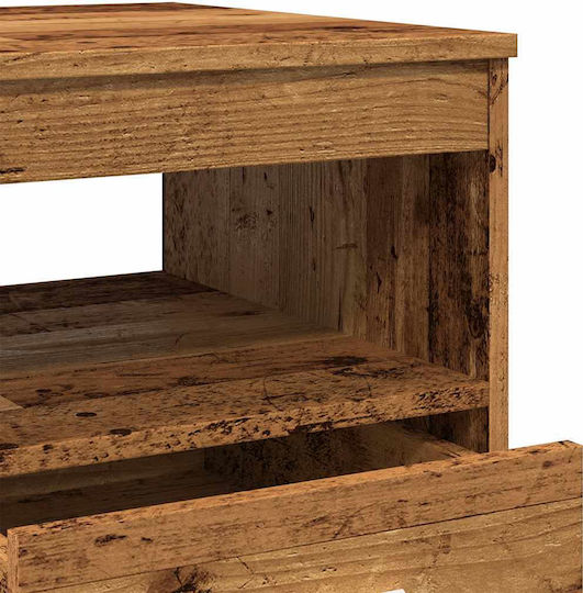 Wooden Chest of Drawers with 3 Drawers Coffee 40x50x76cm