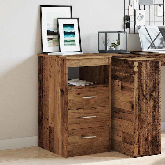 Wooden Chest of Drawers with 3 Drawers Coffee 40x50x76cm