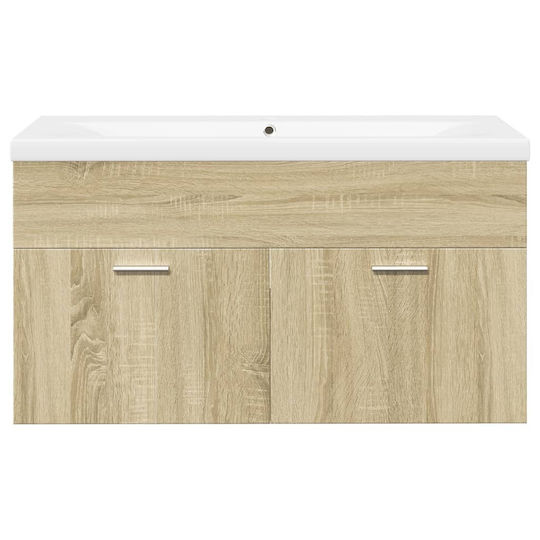 vidaXL Countertop with Sink L46xW38.5xH46cm Sonoma Oak