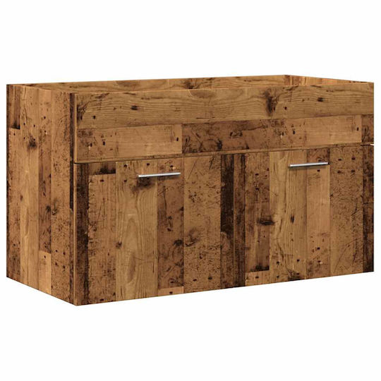 vidaXL Blat cu Lavoar & Oglindă Old Wood