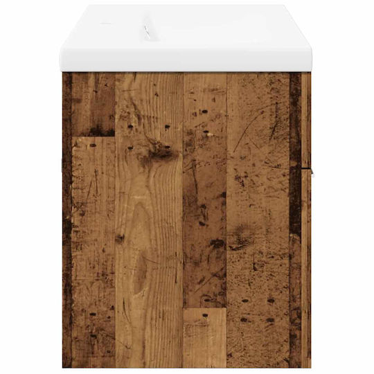 vidaXL Blat cu Lavoar & Oglindă Old Wood