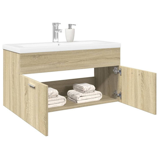 vidaXL Countertop with Sink L46xW38.5xH46cm Sonoma Oak