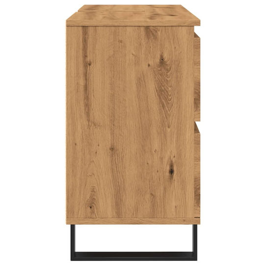 vidaXL Waschtisch mit Waschbecken L80xB33xH60cm Oaks