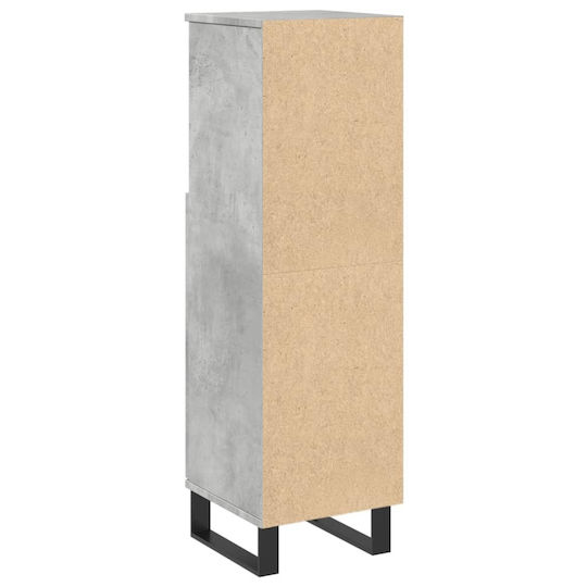 vidaXL Bathroom Cabinet L30xW30xH100cm Gray