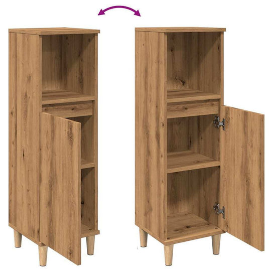 vidaXL Ντουλάπι Μπάνιου 30x30x100cm Δρυς