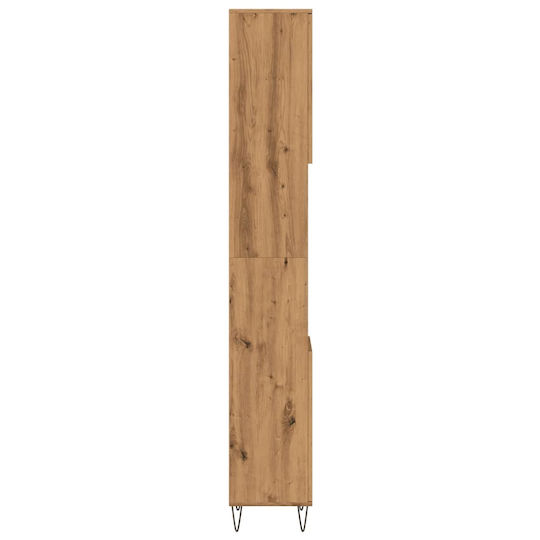 vidaXL Badezimmersäule Boden H30xB30xH190cm Eiche