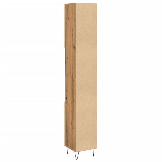 vidaXL Badezimmersäule Boden H30xB30xH190cm Eiche