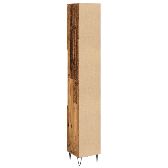 vidaXL Floor Bathroom Column Cabinet L30xD30xH190cm Brown